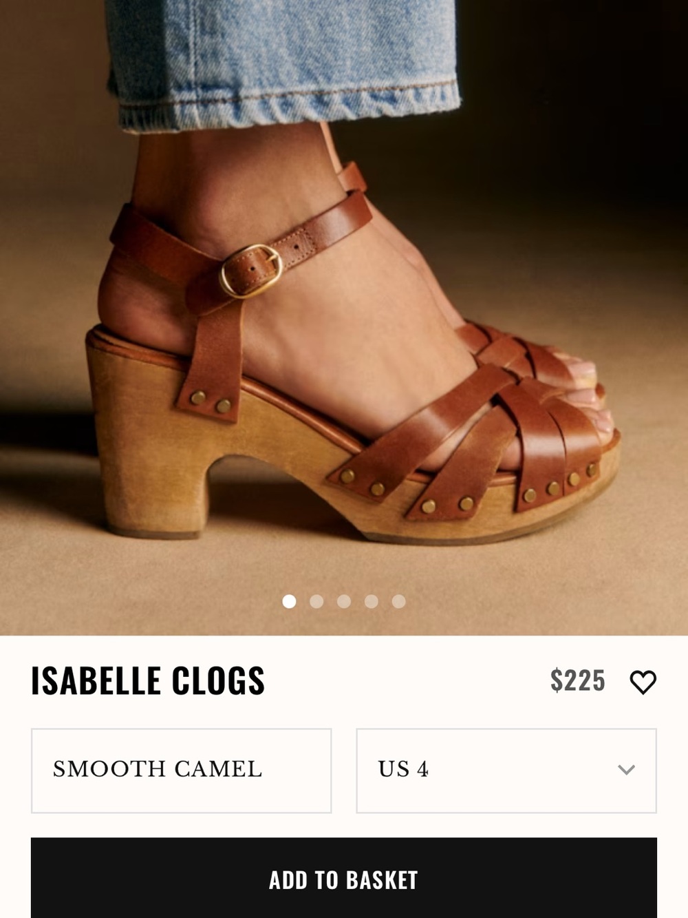 Sézane Isabelle Camel Leather Clogs - Picture 1 of 7